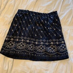Tommy Hilfiger Navy Blue and White Bandana Skirt, Sz M